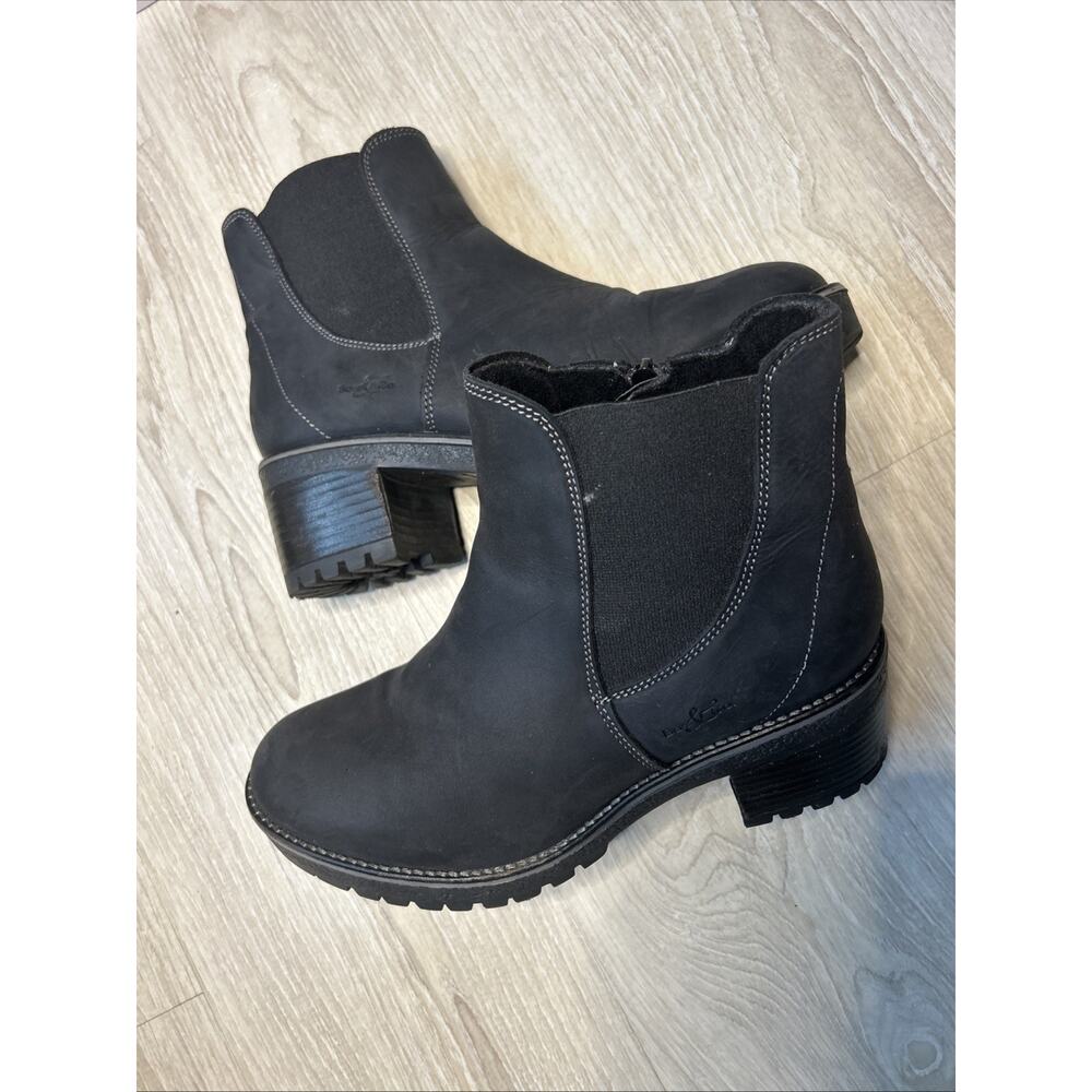Bos. & Co. MASS Women’s Black Leather Zipper Casual Boots Sz 40 EU, 9-9.5 US